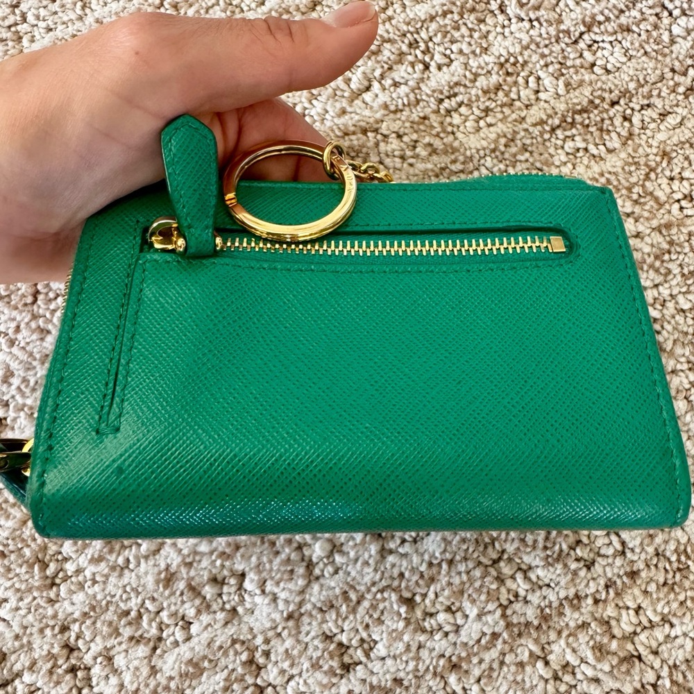 PRADA SAFFIANO LEATHER KEYCHAIN IN MANGO - Picture 8 of 8